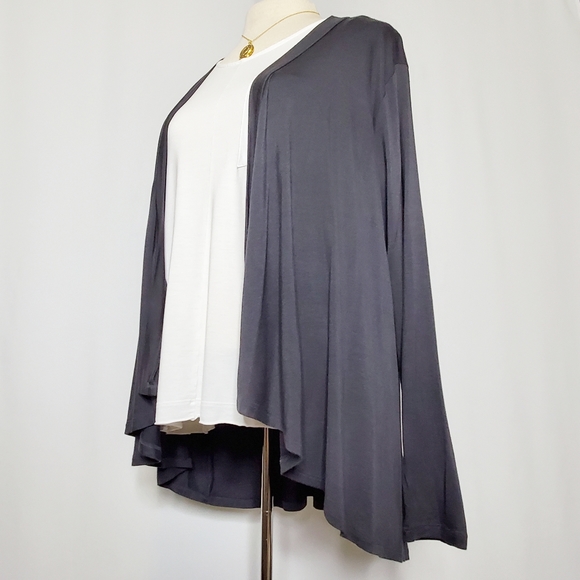 Gray Acemi Open Front Cardigan - M (NWOT) - Picture 7 of 10